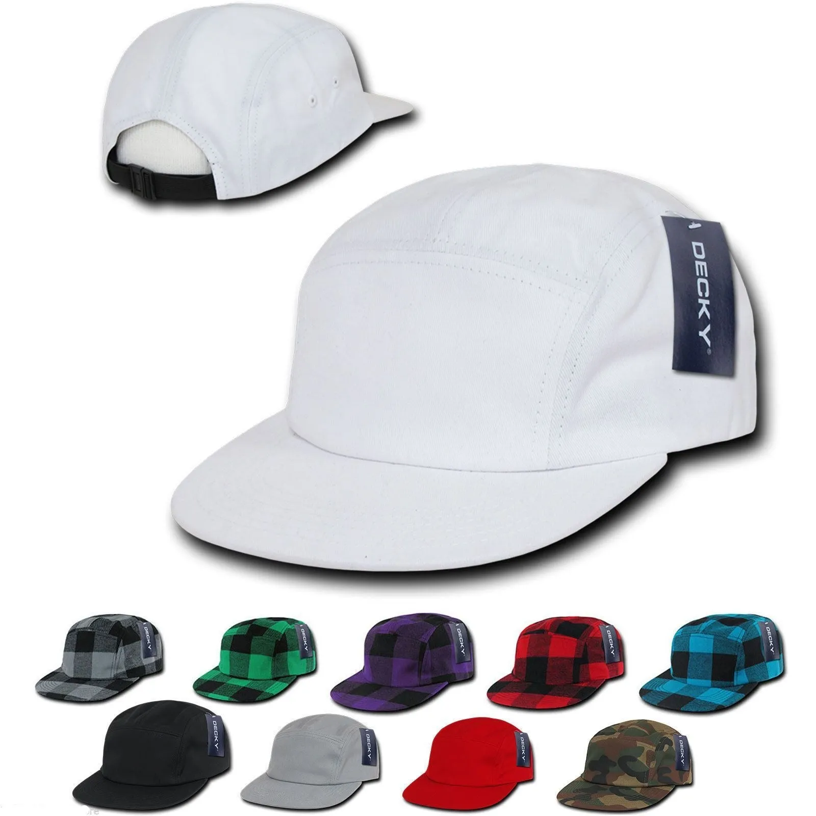 1 Dozen Decky 5 Panel Racer Racing Jockey Biker Caps Hats Camo Wholesale
