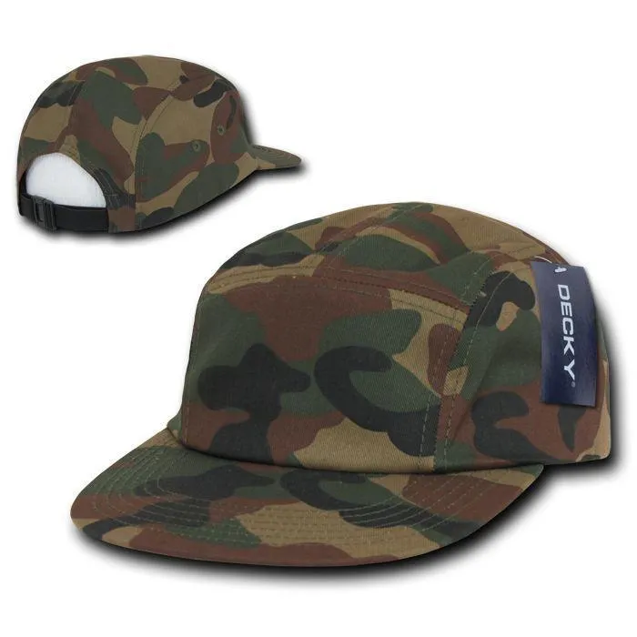 1 Dozen Decky 5 Panel Racer Racing Jockey Biker Caps Hats Camo Wholesale