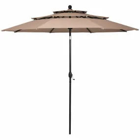 10ft 3 Tier Outdoor Patio Umbrella with Double Vented