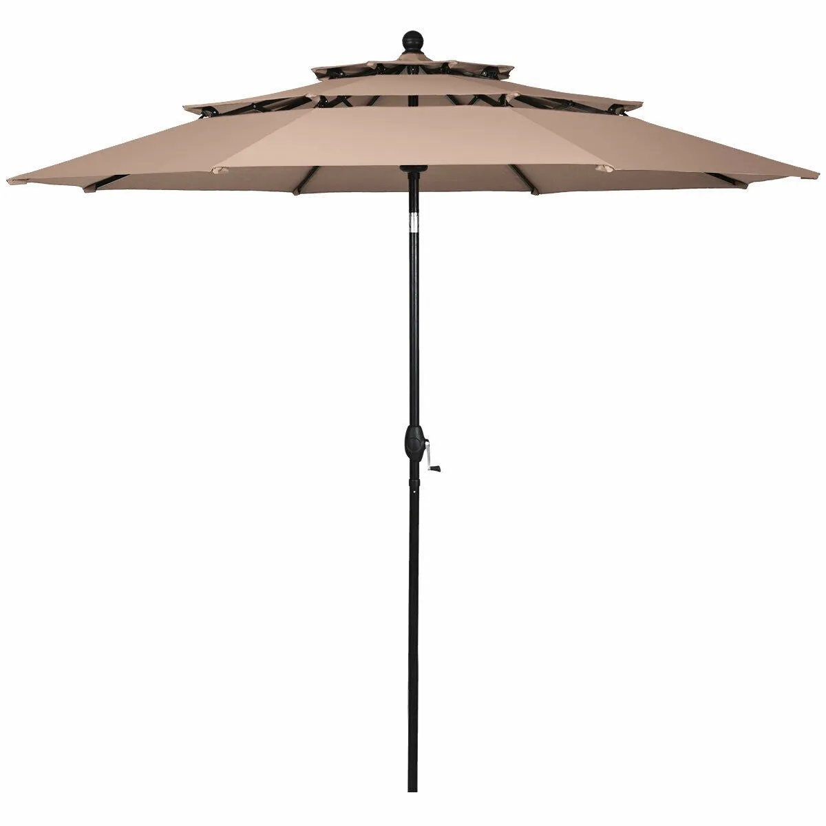 10ft 3 Tier Outdoor Patio Umbrella with Double Vented