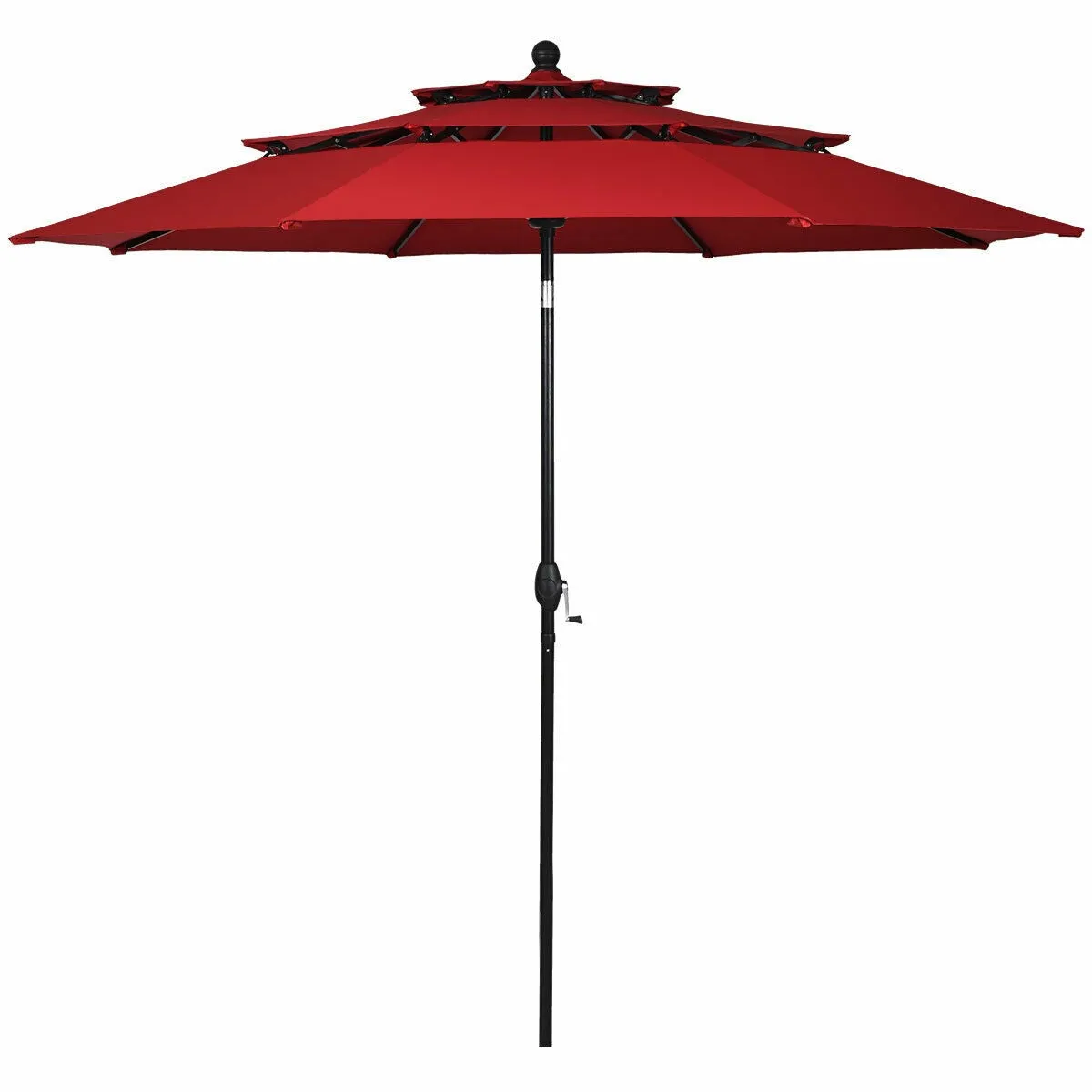 10ft 3 Tier Outdoor Patio Umbrella with Double Vented