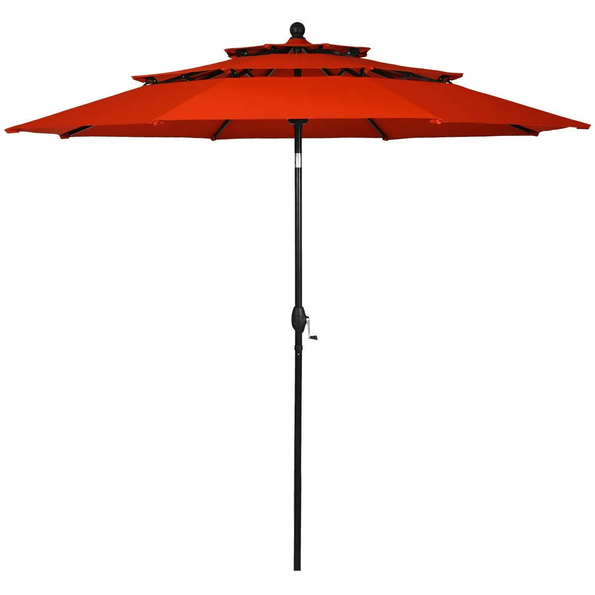 10ft 3 Tier Outdoor Patio Umbrella with Double Vented