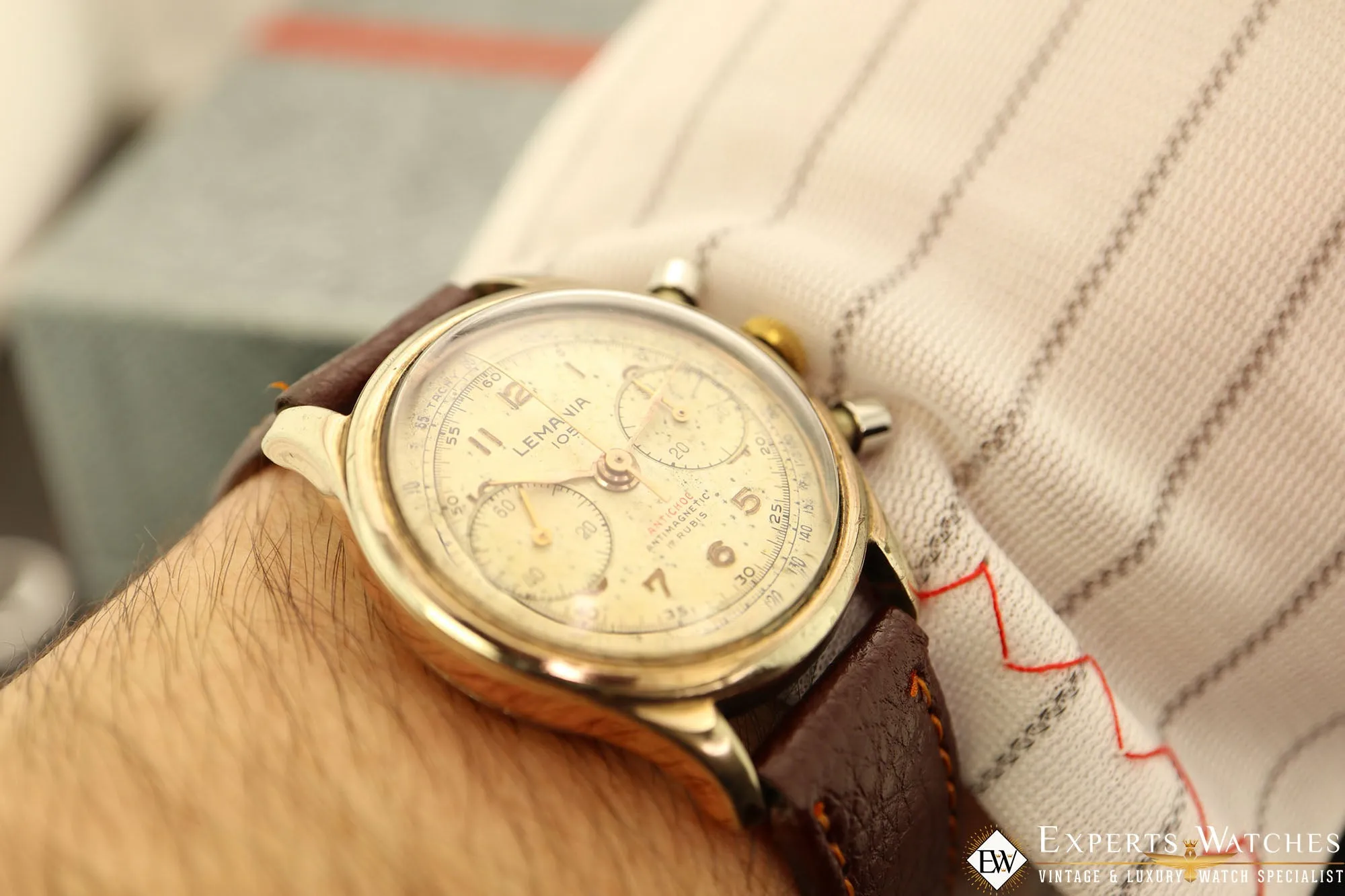 1950s Serviced Vintage Lemania 105 Chronograph Gold Cal 1270 (320 / 321) Watch
