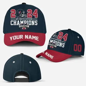 2024 Custom Houston American Football AFC South Champions Classic Hat Cap, Houston Football Division Champs Custom Classic Hat Cap