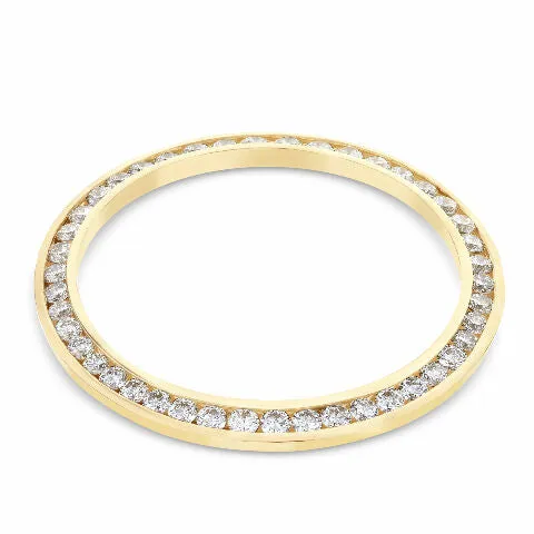 2.30CT CHANNEL SET DIAMOND BEZEL 18KY FOR ROLEX DATEJUST, PRESIDENT, DAY DATE