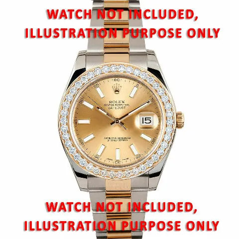3CT PAVE BEAD SET DIAMOND BEZEL 18KY FOR ROLEX DATEJUST 2 41MM 116303, 116333
