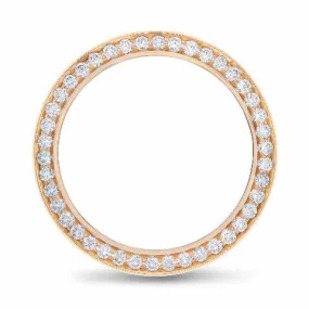 3CT PAVE BEAD SET DIAMOND BEZEL FOR ROLEX DAY DATE 40MM 228235 18K ROSE GOLD