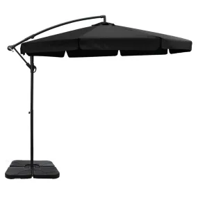 3M Umbrella with 50x50cm Base Sun Beach UV Black