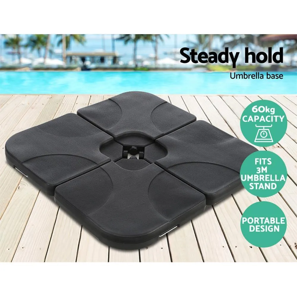 3M Umbrella with 50x50cm Base Sun Beach UV Black
