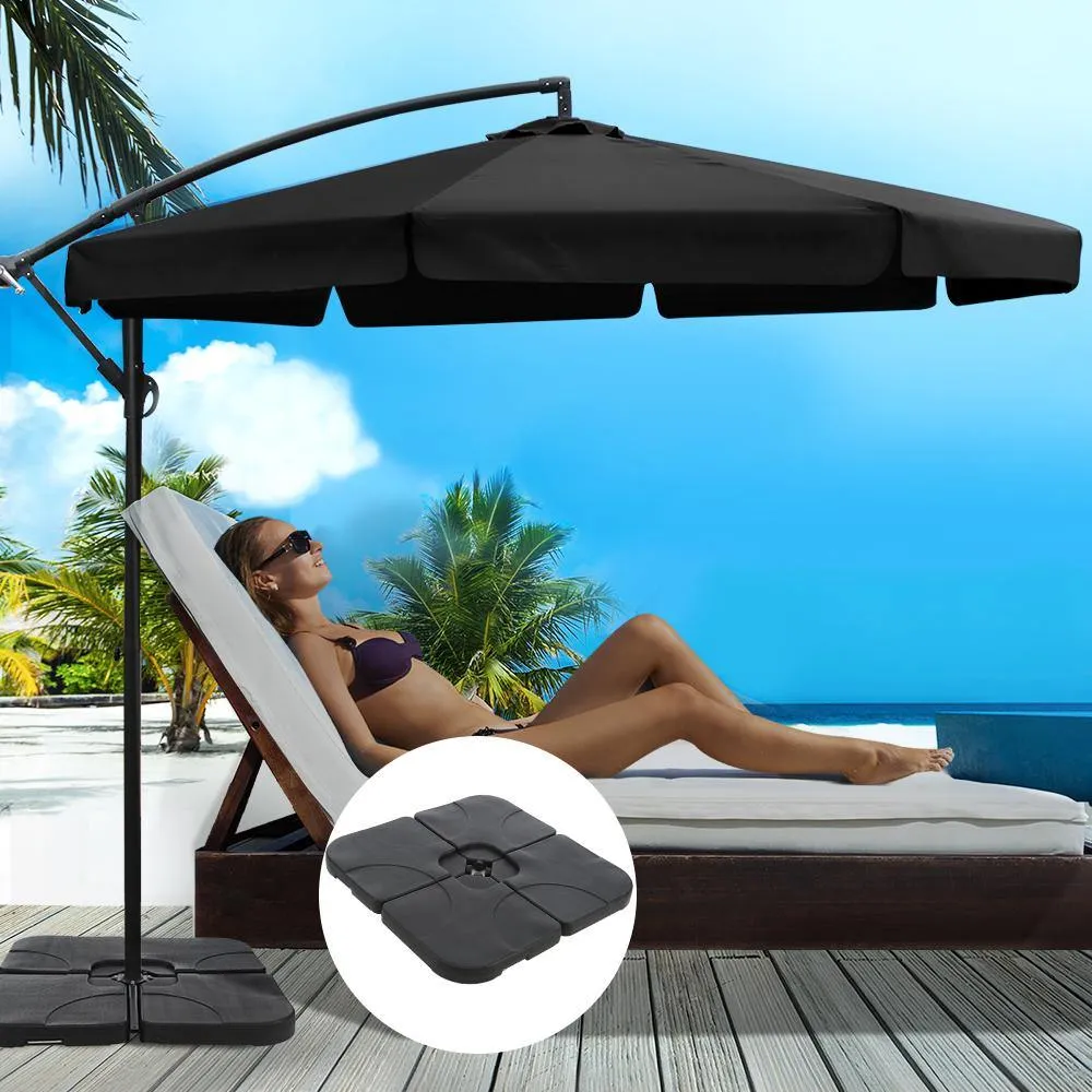 3M Umbrella with 50x50cm Base Sun Beach UV Black