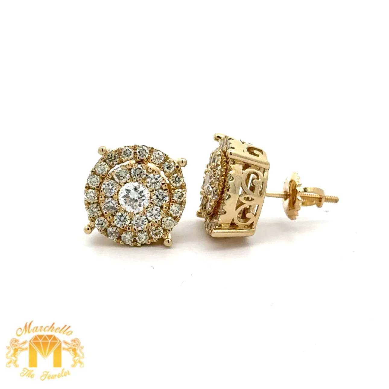 4 piece deal: 36mm 18k Gold Presidential Rolex Diamond Watch (XL Bezel measures 40mm)   3.40ct diamonds 14k Gold Men`s Ring   14k Gold and Diamond Earrings   Gift from MTJ