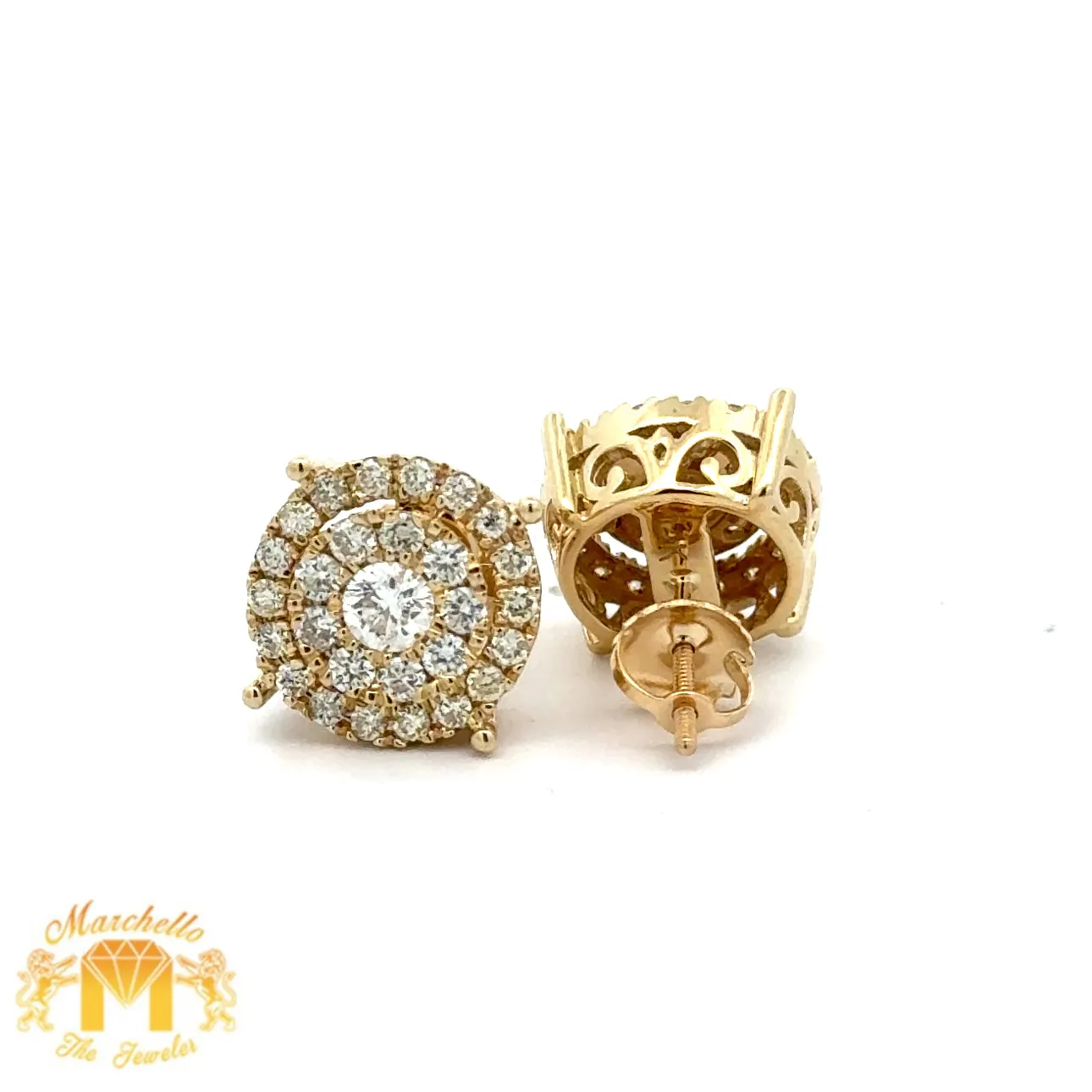 4 piece deal: 36mm 18k Gold Presidential Rolex Diamond Watch (XL Bezel measures 40mm)   3.40ct diamonds 14k Gold Men`s Ring   14k Gold and Diamond Earrings   Gift from MTJ