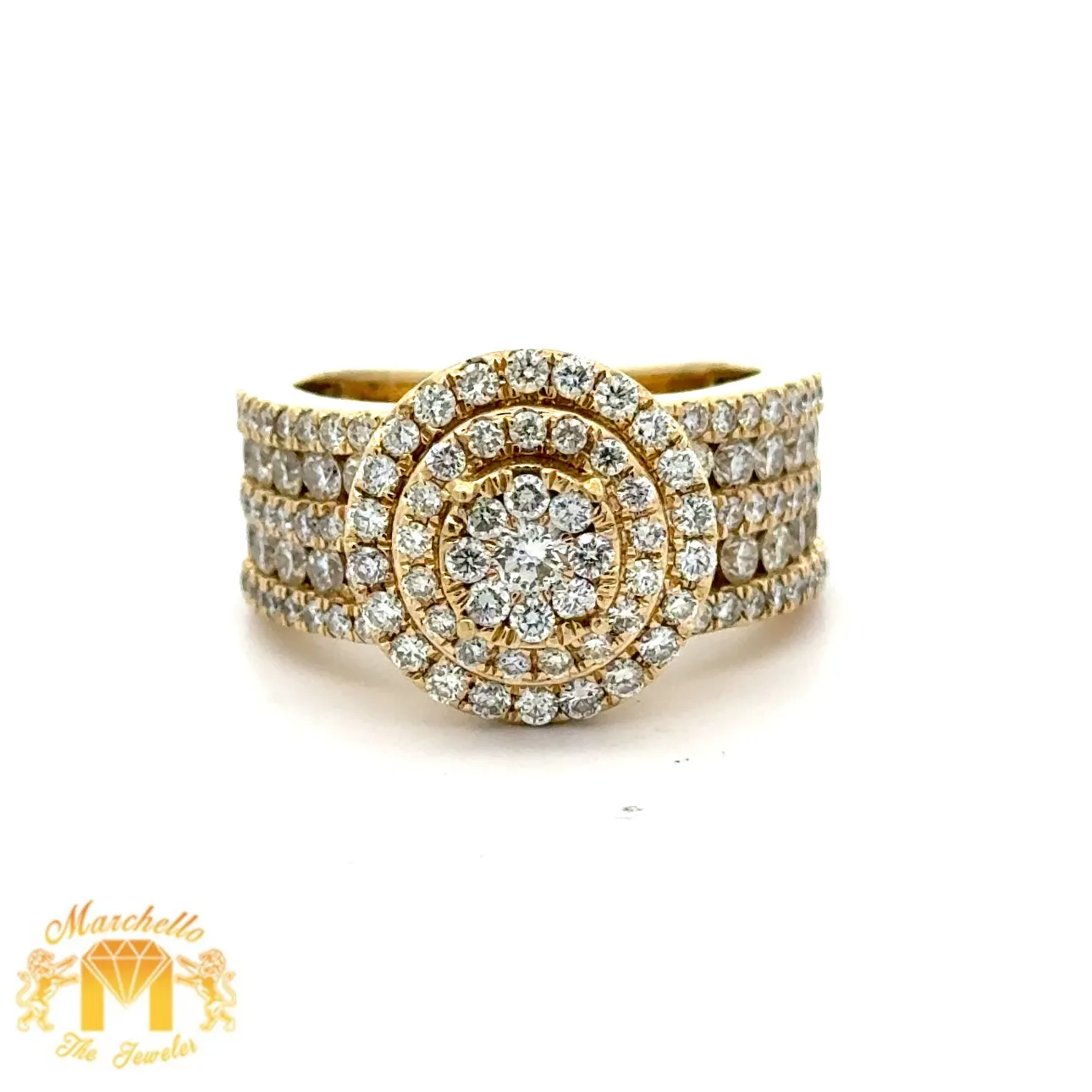 4 piece deal: 36mm 18k Gold Presidential Rolex Diamond Watch (XL Bezel measures 40mm)   3.40ct diamonds 14k Gold Men`s Ring   14k Gold and Diamond Earrings   Gift from MTJ