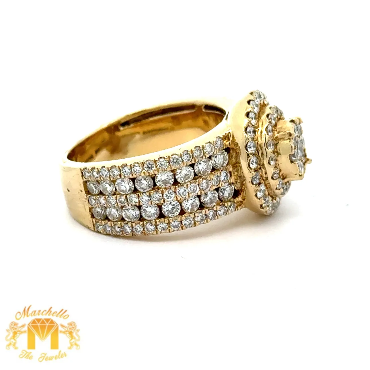 4 piece deal: 36mm 18k Gold Presidential Rolex Diamond Watch (XL Bezel measures 40mm)   3.40ct diamonds 14k Gold Men`s Ring   14k Gold and Diamond Earrings   Gift from MTJ