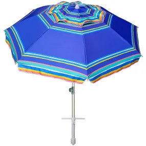 AMMSUN 7ft Heavy Duty High Wind Beach Umbrella Parasols with sand anchor & Tilt Sun Shelter