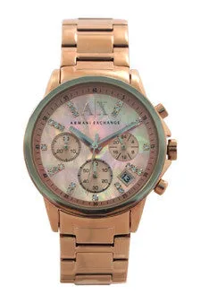 ax4326 chronograph rose gold-tone stainless steel bracelet watch by armani exchange -For -For Women