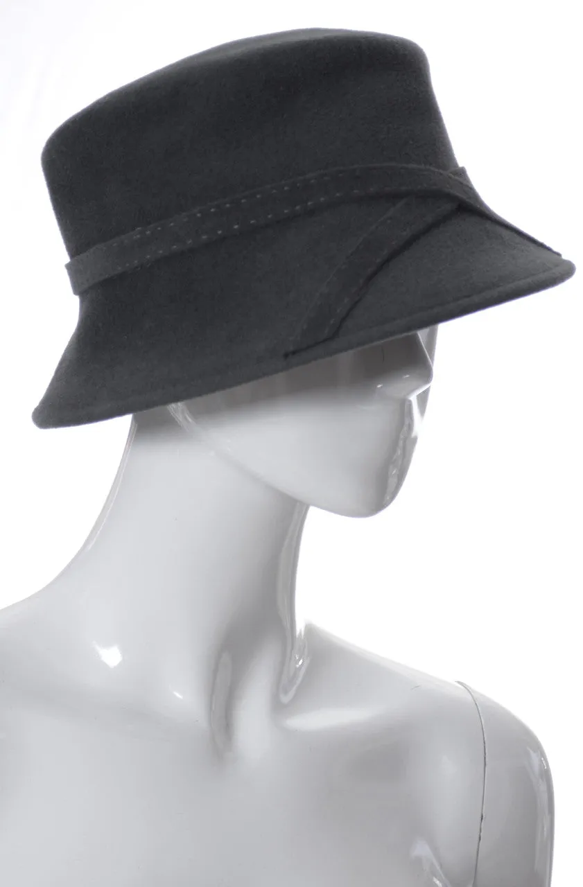 B Michael New York Vintage Gray Felted Wool Hat