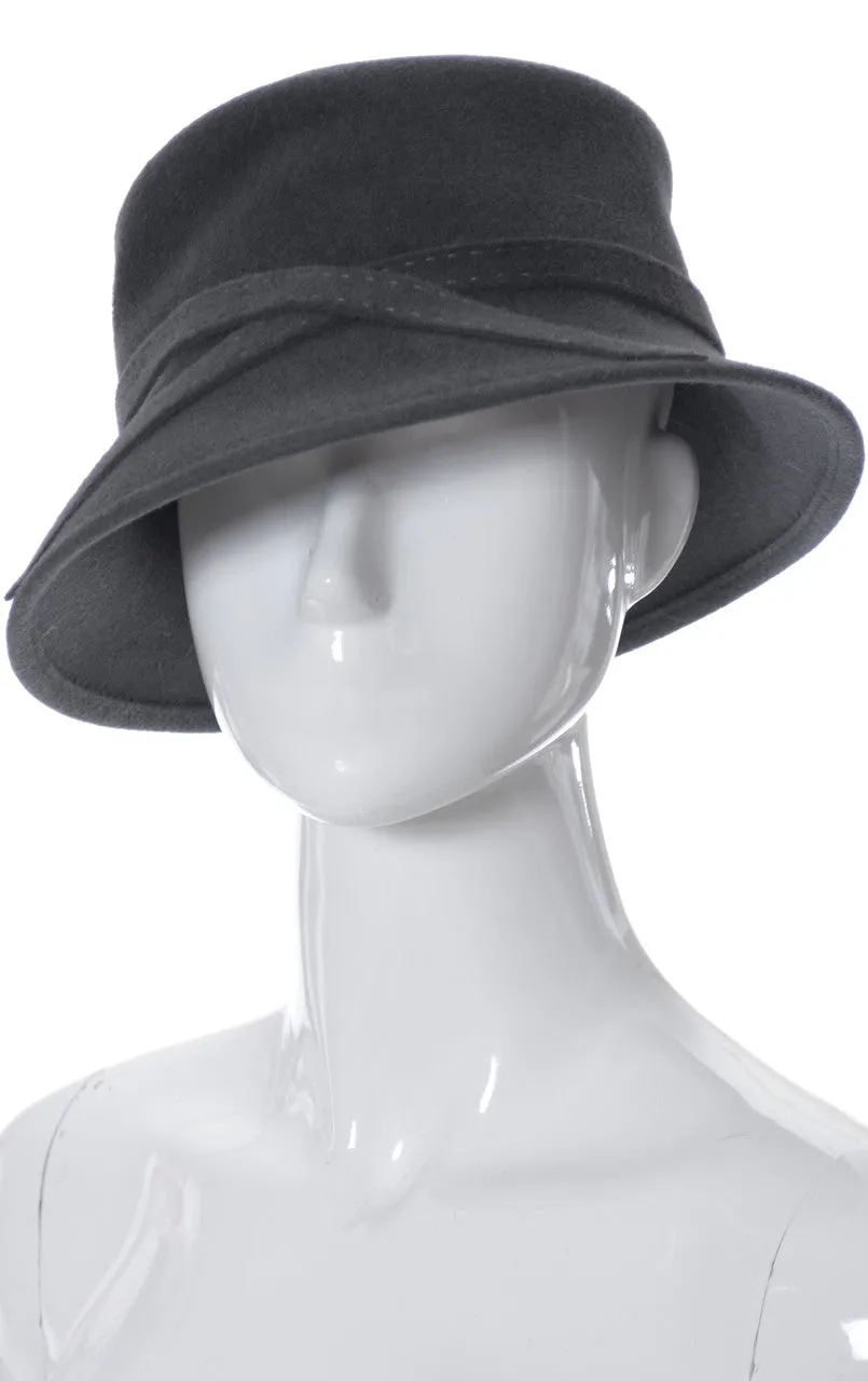 B Michael New York Vintage Gray Felted Wool Hat