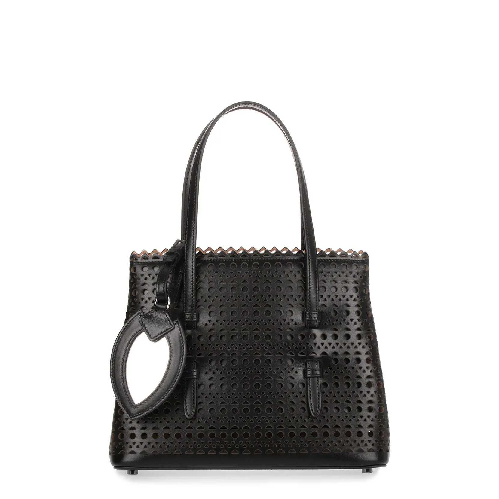 Black Leather Laser-cut Small Tote