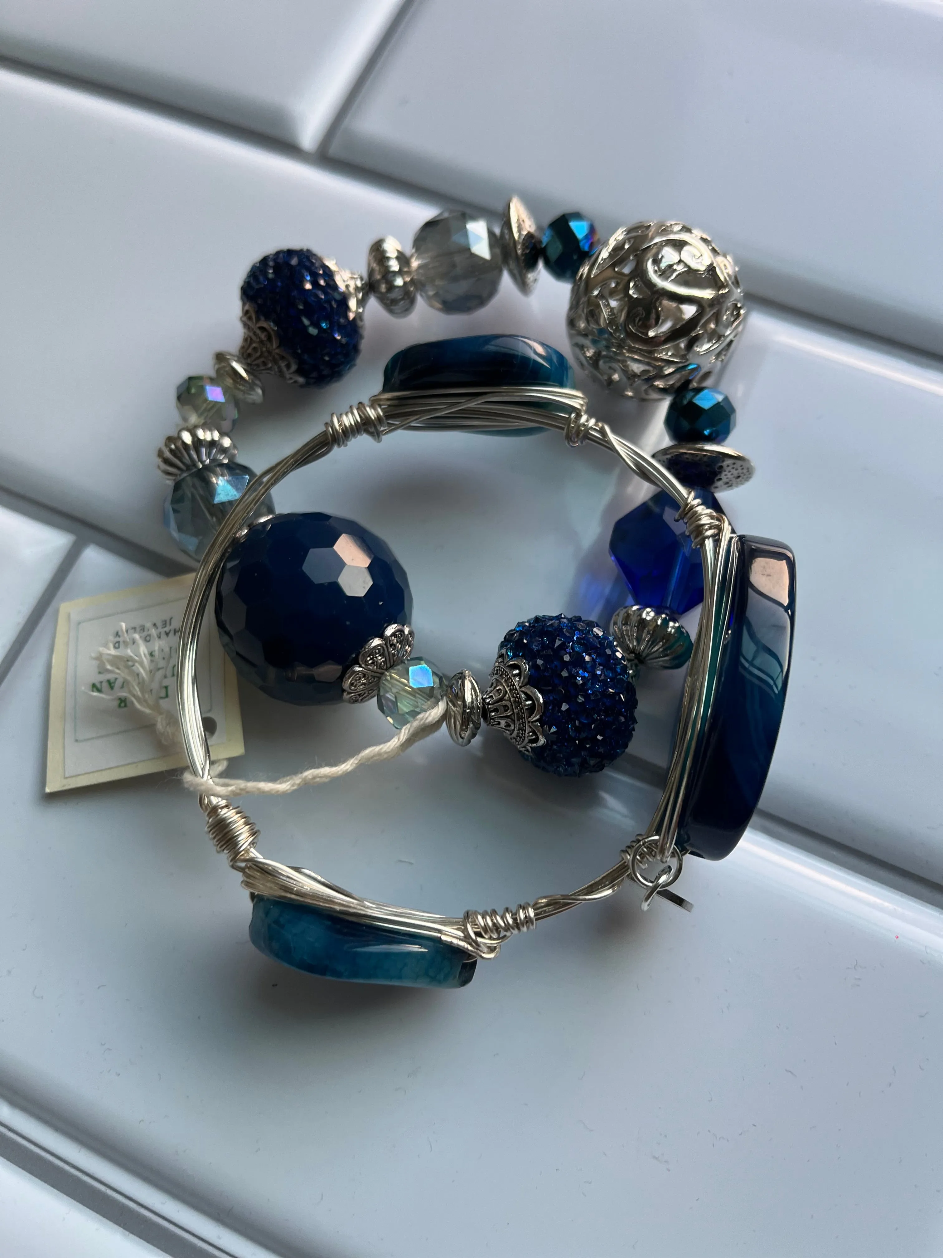 Blue Steel Stacking Bracelet