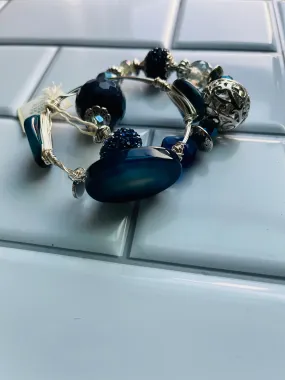 Blue Steel Stacking Bracelet