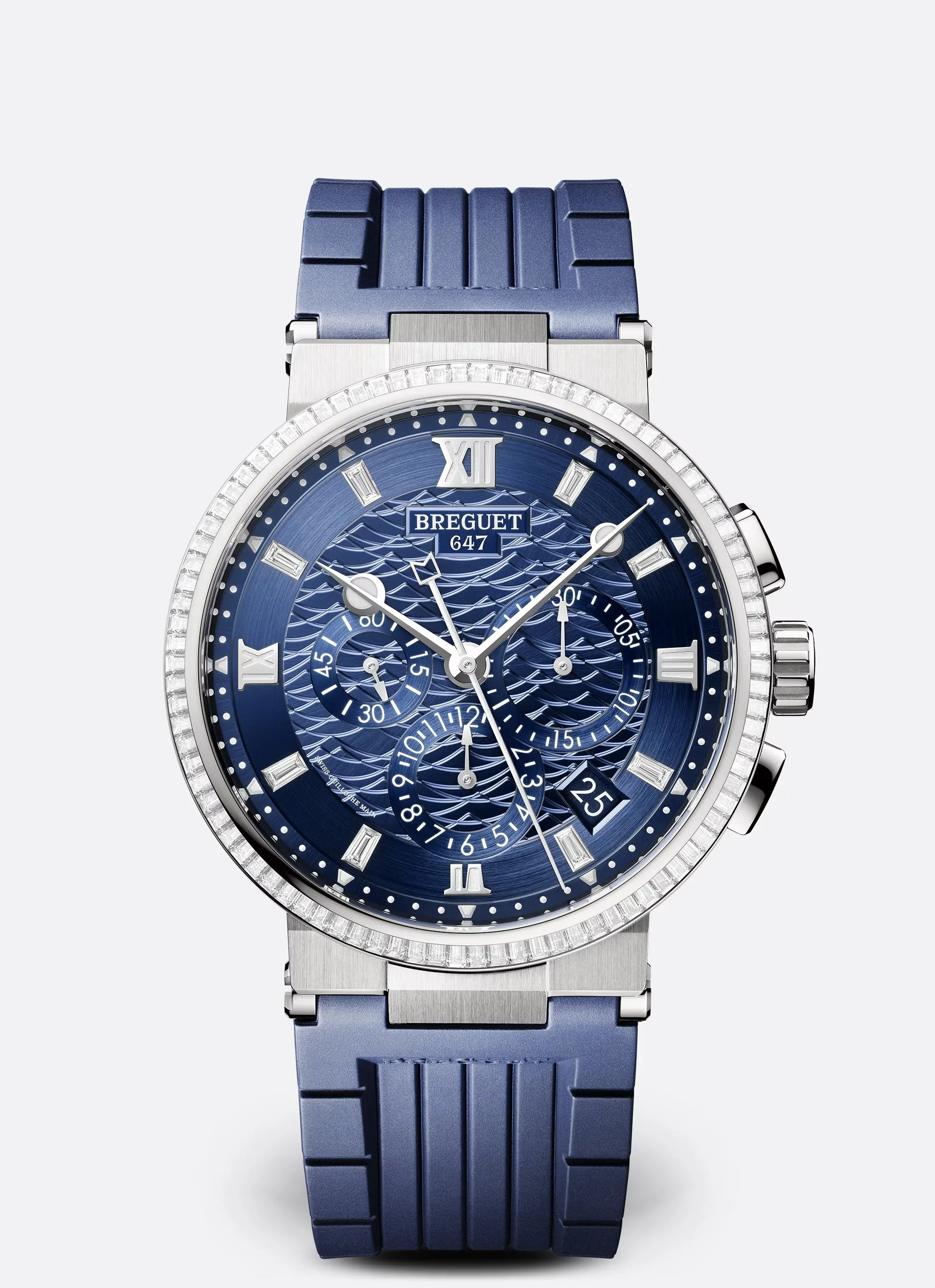 Breguet Marine Chronograph 18K White Gold & Diamonds Men's Watch