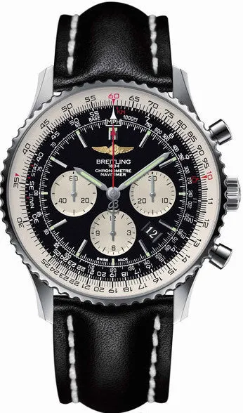 BRT Watch Navitimer 1 Black Leather Tang Type