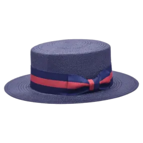 Bruno capelo Blue Men's Straw Hats Red and Blue band