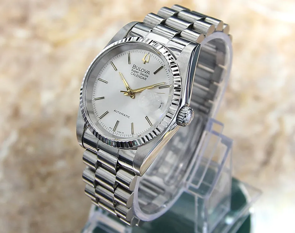 Bulova Super Seville Calendar Swiss 36mm Men's 1980 Auto Wacth