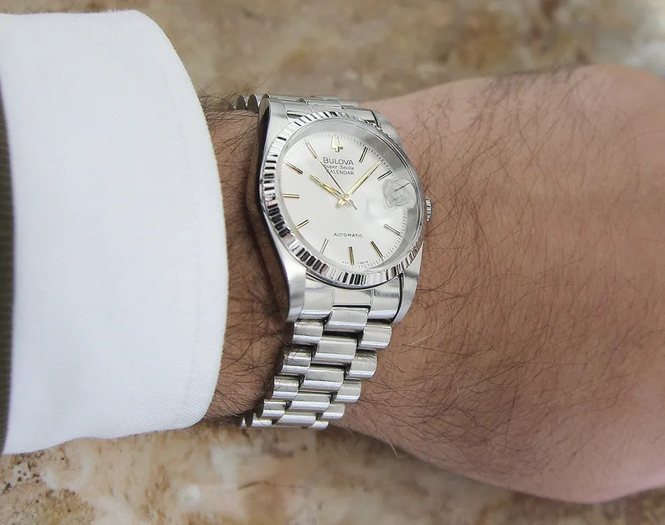 Bulova Super Seville Calendar Swiss 36mm Men's 1980 Auto Wacth