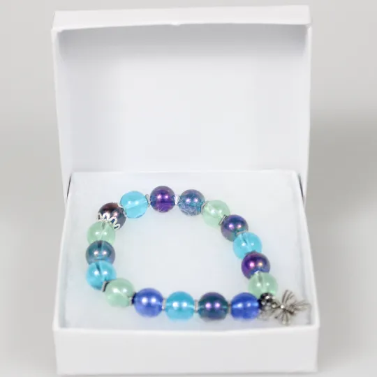 Butterfly Charm Bead Bracelet