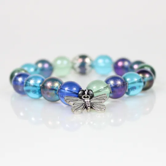 Butterfly Charm Bead Bracelet
