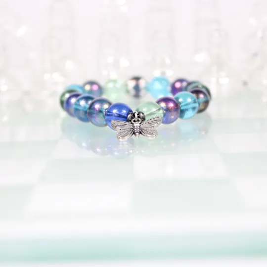 Butterfly Charm Bead Bracelet