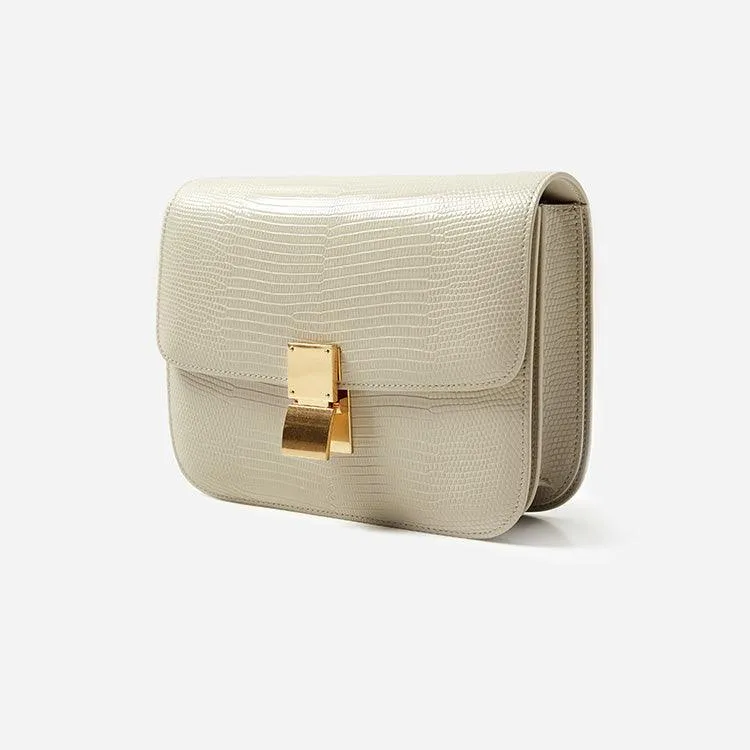 Calfskin Leather Bag Italian Leather Box Bag Designer Bag, Classic Crossbody Bag, Shoulder Bag, Minimalist Genuine Leather Purse