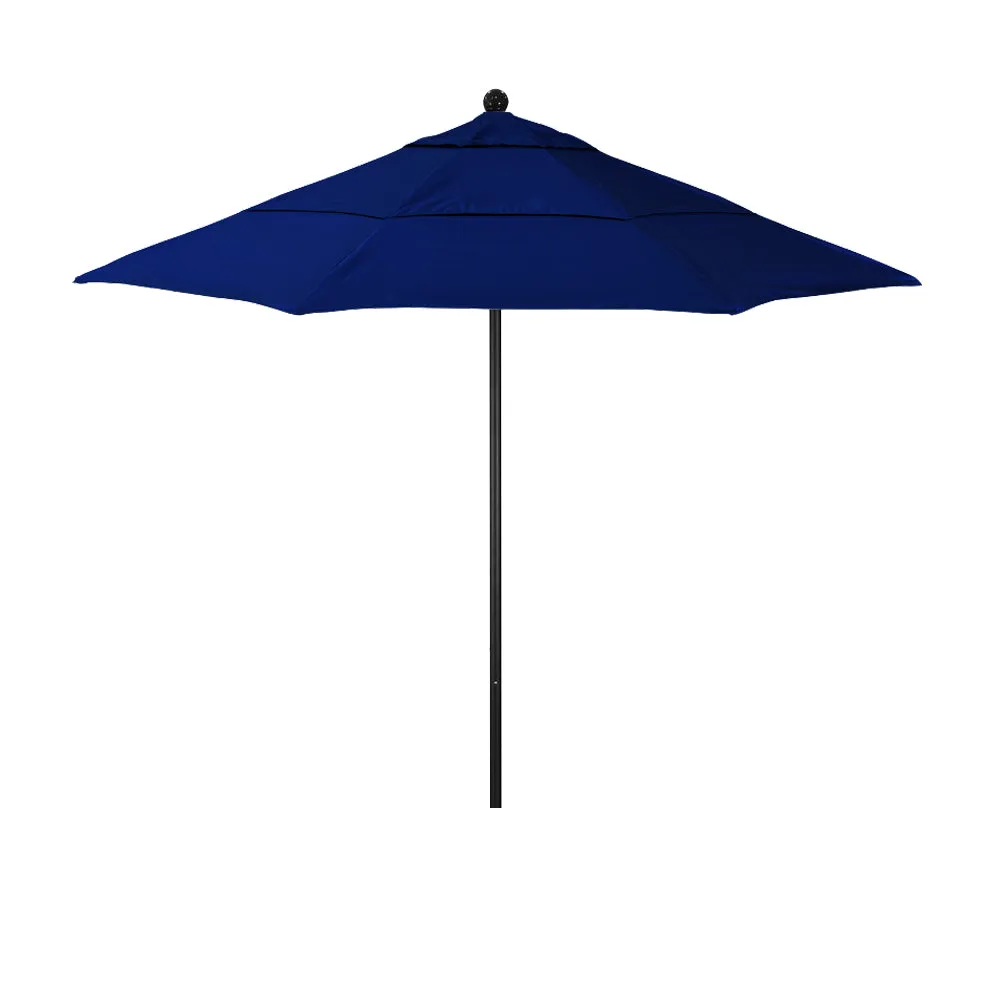 California Umbrella 11' Venture Series Patio Umbrella with Black Aluminum Pole Fiberglass Ribs Pulley Lift With Sunbrella Fabric