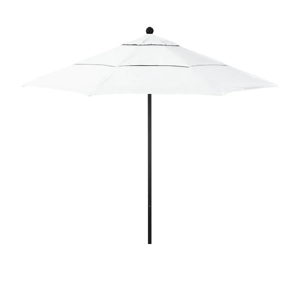 California Umbrella 11' Venture Series Patio Umbrella with Black Aluminum Pole Fiberglass Ribs Pulley Lift With Sunbrella Fabric