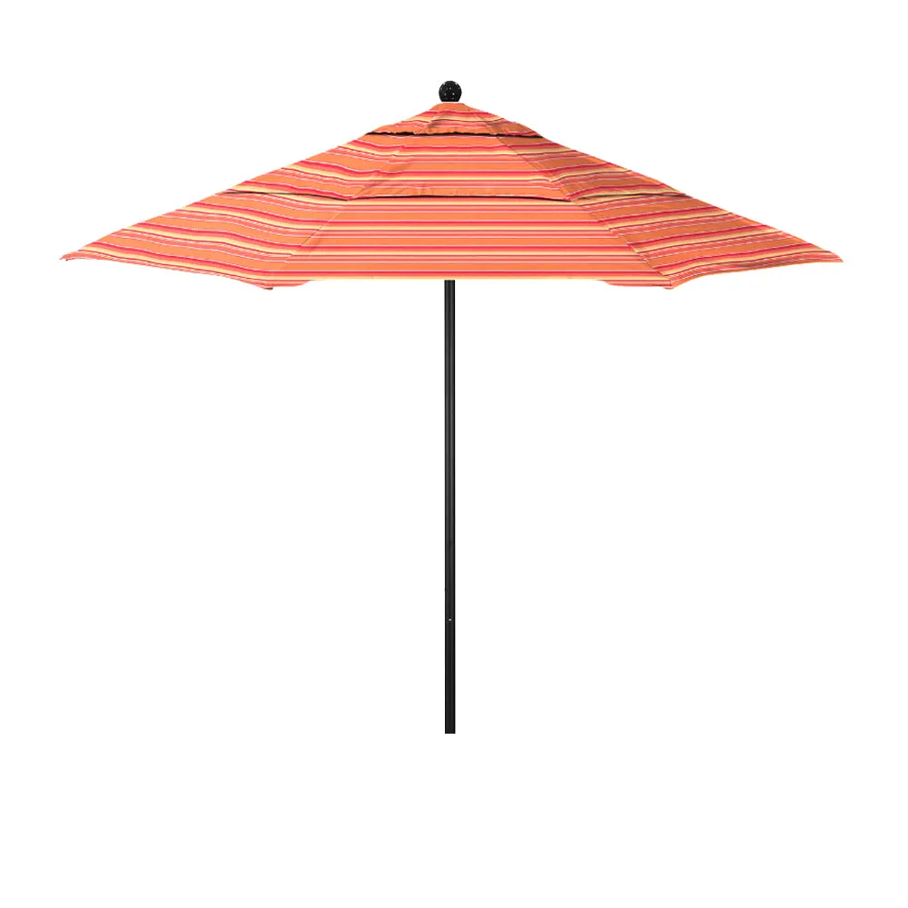 California Umbrella 11' Venture Series Patio Umbrella with Black Aluminum Pole Fiberglass Ribs Pulley Lift With Sunbrella Fabric