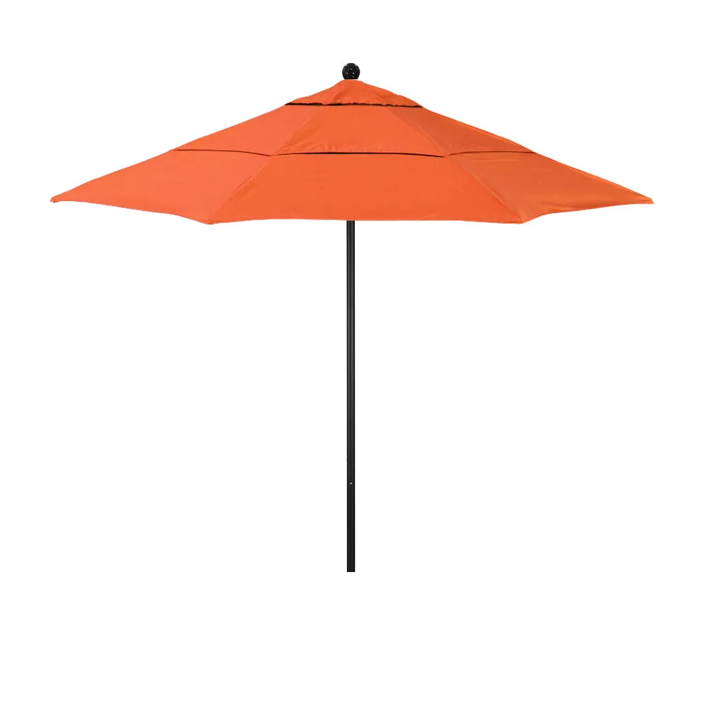 California Umbrella 11' Venture Series Patio Umbrella with Black Aluminum Pole Fiberglass Ribs Pulley Lift With Sunbrella Fabric