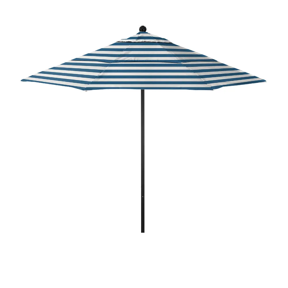 California Umbrella 11' Venture Series Patio Umbrella with Black Aluminum Pole Fiberglass Ribs Pulley Lift With Sunbrella Fabric