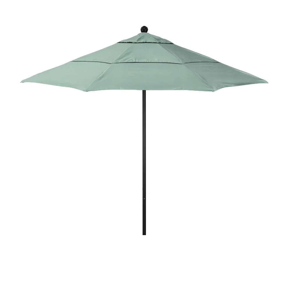 California Umbrella 11' Venture Series Patio Umbrella with Black Aluminum Pole Fiberglass Ribs Pulley Lift With Sunbrella Fabric