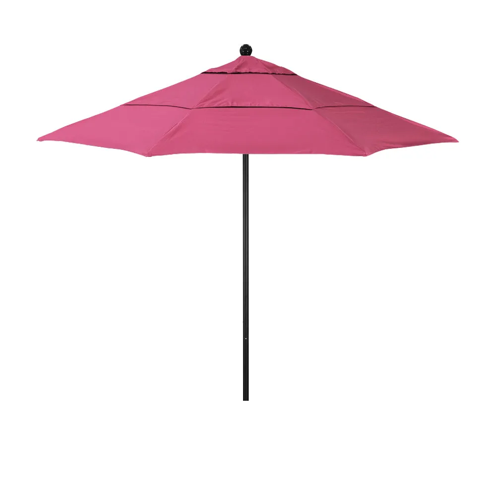 California Umbrella 11' Venture Series Patio Umbrella with Black Aluminum Pole Fiberglass Ribs Pulley Lift With Sunbrella Fabric