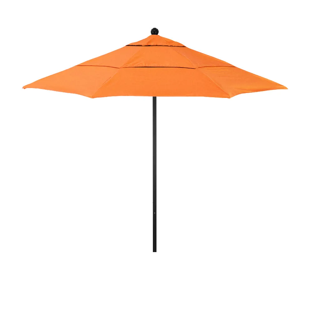 California Umbrella 11' Venture Series Patio Umbrella with Black Aluminum Pole Fiberglass Ribs Pulley Lift With Sunbrella Fabric
