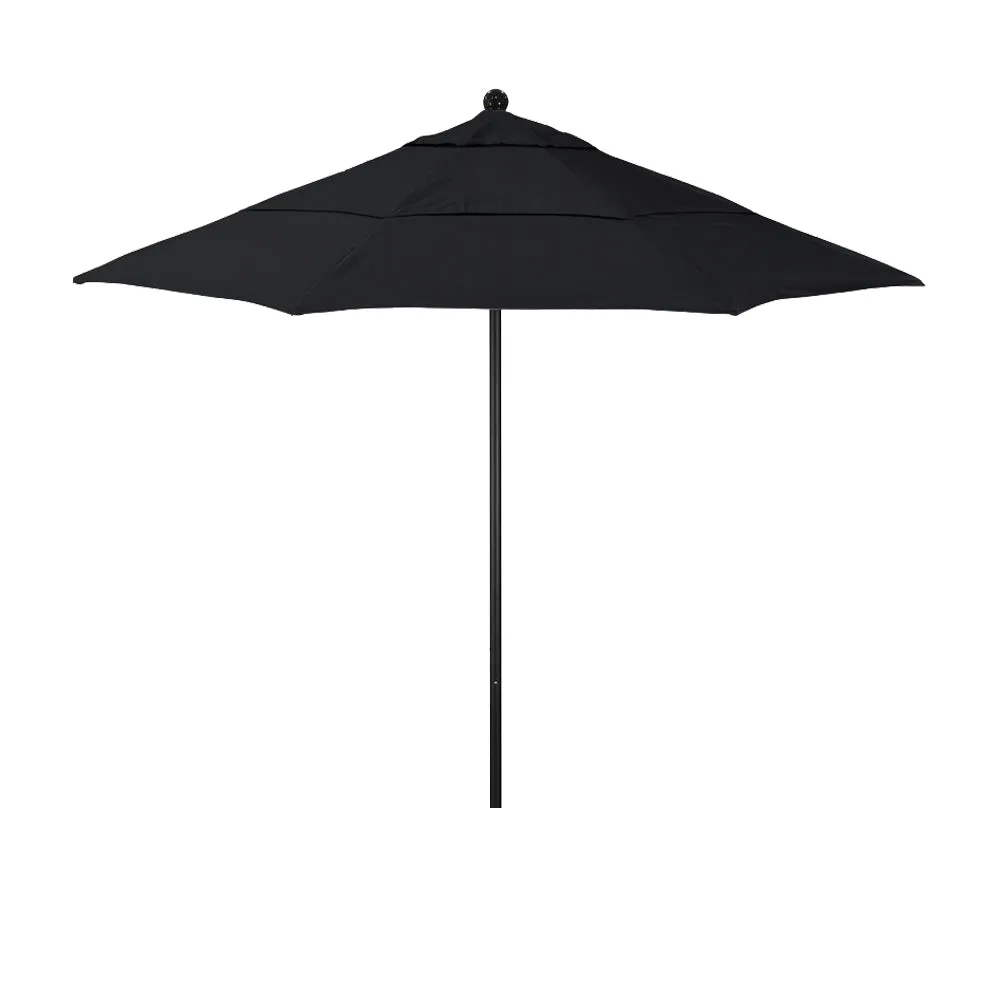 California Umbrella 11' Venture Series Patio Umbrella with Black Aluminum Pole Fiberglass Ribs Pulley Lift With Sunbrella Fabric