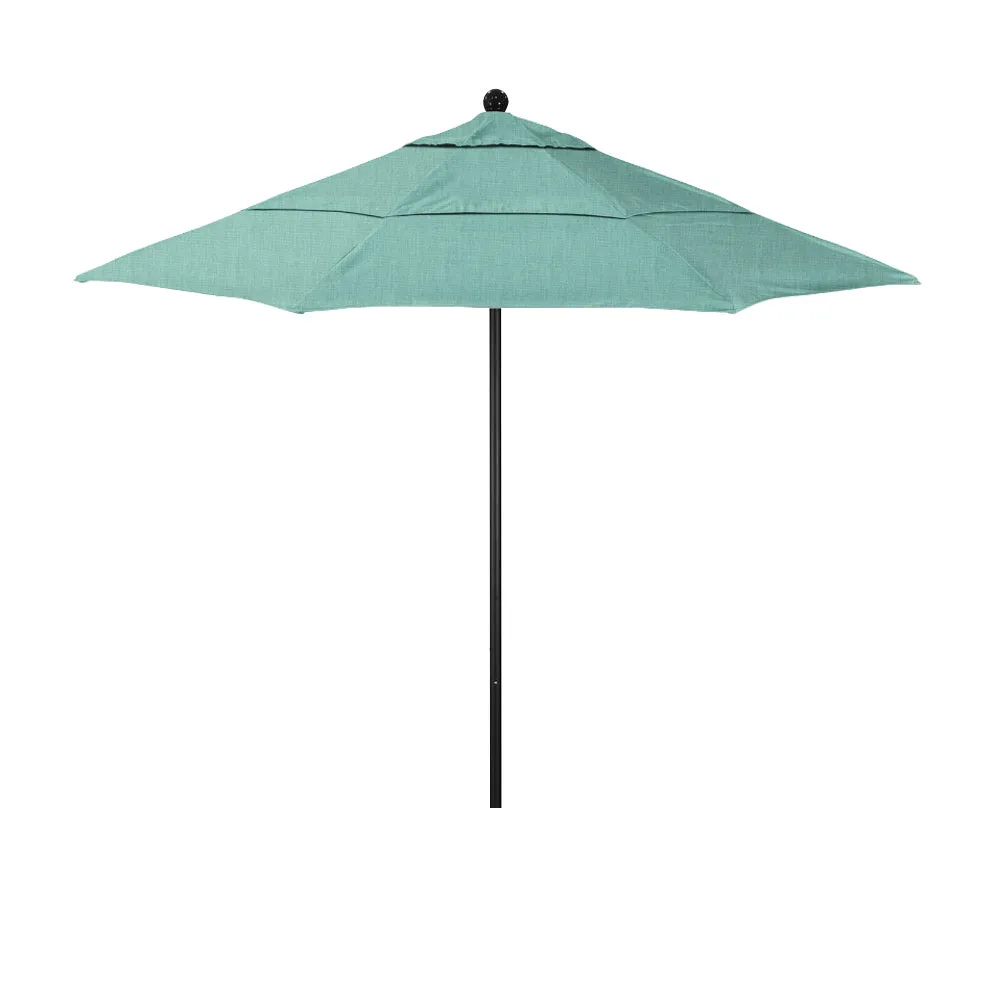 California Umbrella 11' Venture Series Patio Umbrella with Black Aluminum Pole Fiberglass Ribs Pulley Lift With Sunbrella Fabric