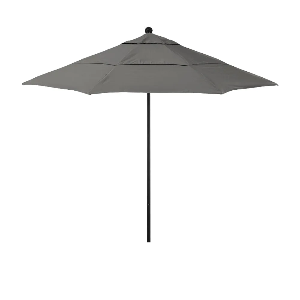 California Umbrella 11' Venture Series Patio Umbrella with Black Aluminum Pole Fiberglass Ribs Pulley Lift With Sunbrella Fabric