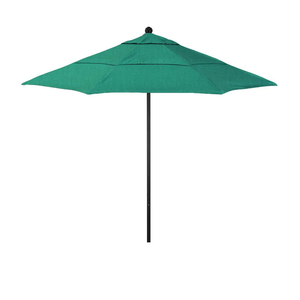 California Umbrella 11' Venture Series Patio Umbrella with Black Aluminum Pole Fiberglass Ribs Pulley Lift With Sunbrella Fabric