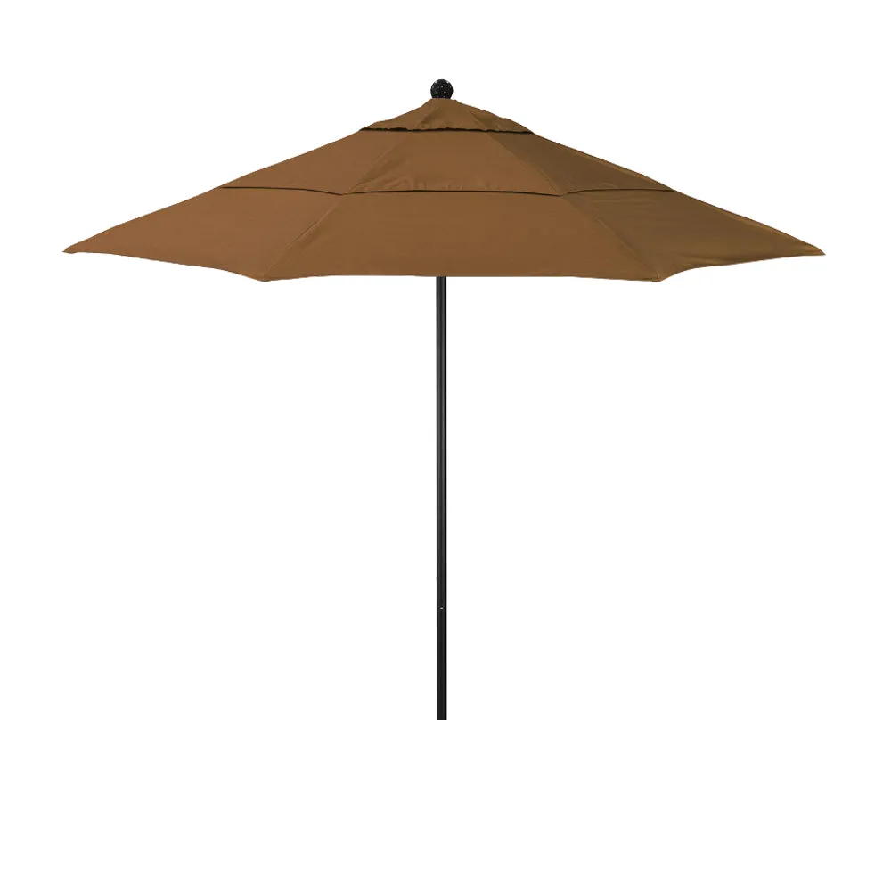 California Umbrella 11' Venture Series Patio Umbrella with Black Aluminum Pole Fiberglass Ribs Pulley Lift With Sunbrella Fabric