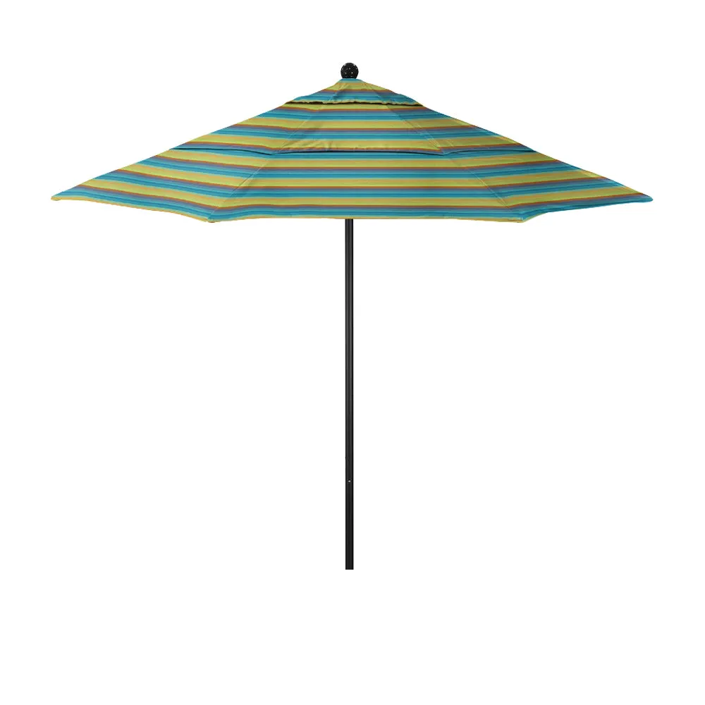 California Umbrella 11' Venture Series Patio Umbrella with Black Aluminum Pole Fiberglass Ribs Pulley Lift With Sunbrella Fabric