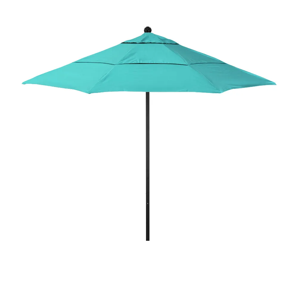 California Umbrella 11' Venture Series Patio Umbrella with Black Aluminum Pole Fiberglass Ribs Pulley Lift With Sunbrella Fabric