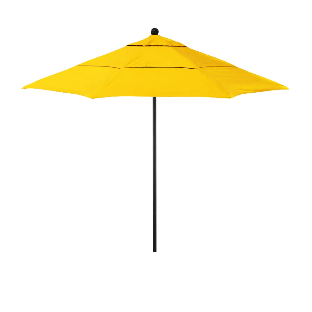 California Umbrella 11' Venture Series Patio Umbrella with Black Aluminum Pole Fiberglass Ribs Pulley Lift With Sunbrella Fabric